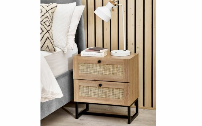 Julian Bowen Padstow 2 Drawer Bedside - Oak-39371