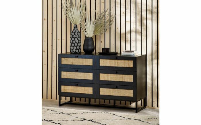 Julian Bowen Padstow 6 Drawer Chest - Black-0