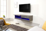 GFW Galicia 120cm Wall TV Unit with LED Grey-40814