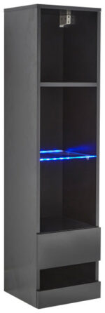GFW Galicia Tall Shelf Unit With LED Black-0