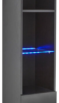 GFW Galicia Tall Shelf Unit With LED Black-0