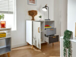 GFW Delta Compact Sideboard - White/Grey-Multi-40770