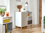 GFW Delta Compact Sideboard - White/Grey-Multi-40772