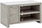 GFW Bloc 2 Drawer TV Unit - Concrete Effect-0