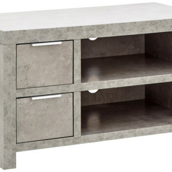 GFW Bloc 2 Drawer TV Unit - Concrete Effect-0