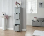 GFW Colonial 4 Drawer Slim Chest in Grey-40387
