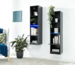 GFW Galicia Tall Shelf Unit With LED Black-40979