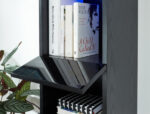 GFW Galicia Tall Shelf Unit With LED Black-40977