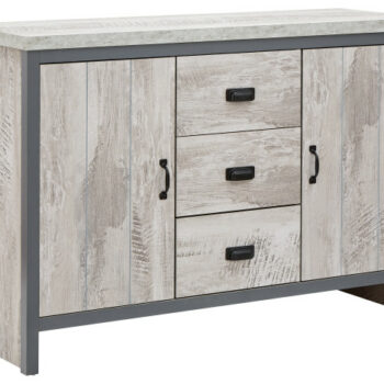 GFW Boston 2 Door 3 Drawer Sideboard - Grey-0