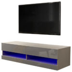 GFW Galicia 120cm Wall TV Unit with LED Grey-0