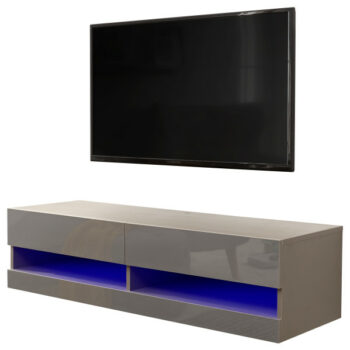 GFW Galicia 120cm Wall TV Unit with LED Grey-0