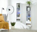 GFW Galicia Tall Shelf Unit With LED White-41019