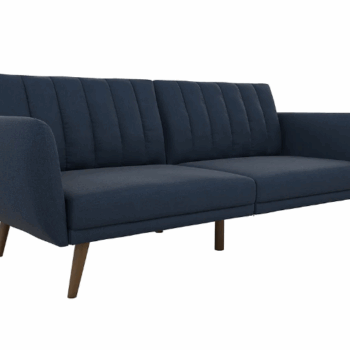 Dorel Novogratz Brittany Sofa Bed Wooden Legs - Linen - Navy Blue