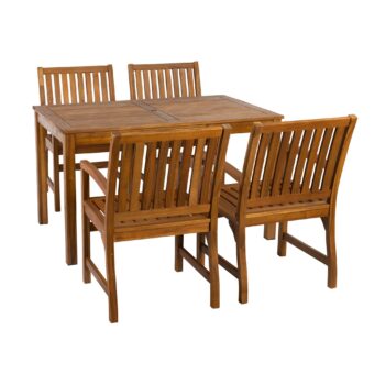Zap Hardy Solid Wood Rectangle Dining Set With Armchairs